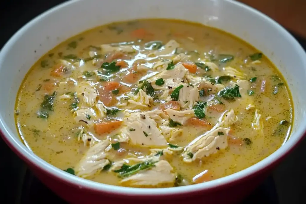 Step-by-step cooking process of Marry Me Chicken Soup in a bright kitchen.